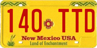 NM license plate 140TTD