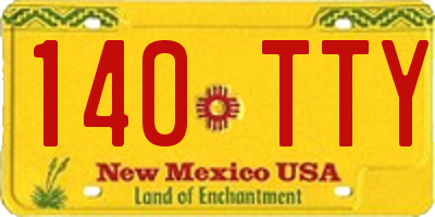 NM license plate 140TTY