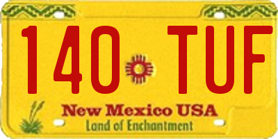 NM license plate 140TUF