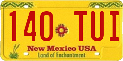 NM license plate 140TUI