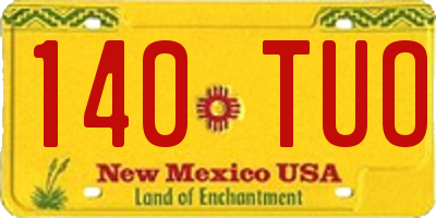 NM license plate 140TUO