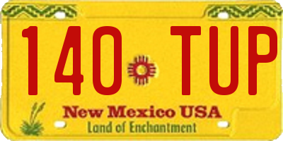 NM license plate 140TUP