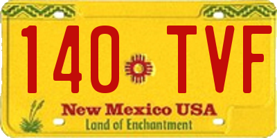 NM license plate 140TVF