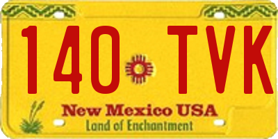 NM license plate 140TVK