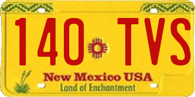 NM license plate 140TVS