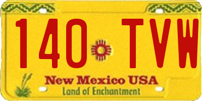 NM license plate 140TVW