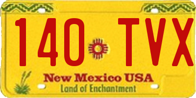 NM license plate 140TVX