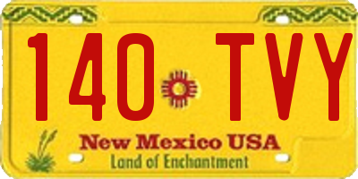NM license plate 140TVY