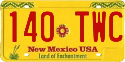 NM license plate 140TWC
