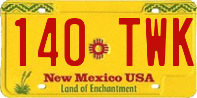 NM license plate 140TWK