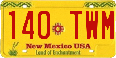 NM license plate 140TWM