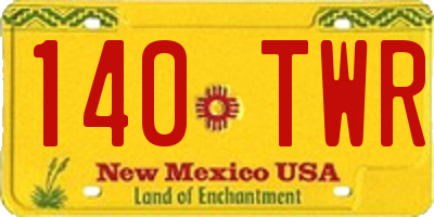 NM license plate 140TWR