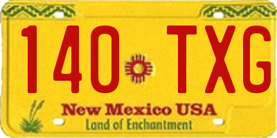 NM license plate 140TXG