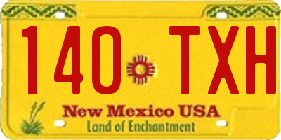NM license plate 140TXH