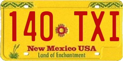 NM license plate 140TXI