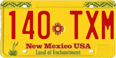 NM license plate 140TXM