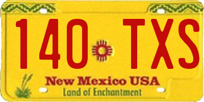 NM license plate 140TXS