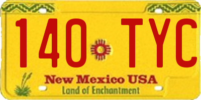 NM license plate 140TYC