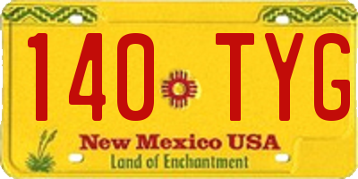 NM license plate 140TYG
