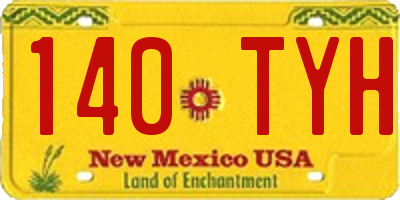 NM license plate 140TYH