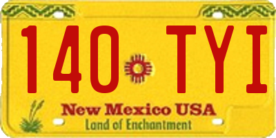 NM license plate 140TYI