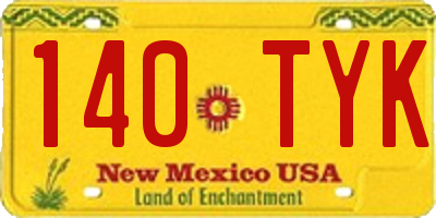 NM license plate 140TYK