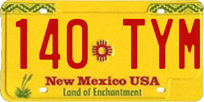NM license plate 140TYM