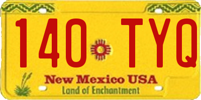 NM license plate 140TYQ