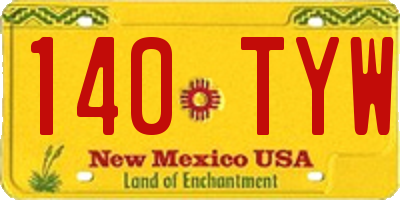 NM license plate 140TYW