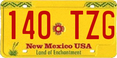 NM license plate 140TZG
