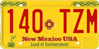 NM license plate 140TZM