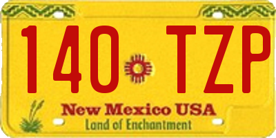 NM license plate 140TZP