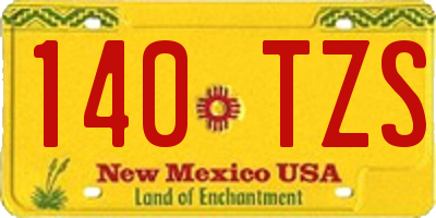 NM license plate 140TZS