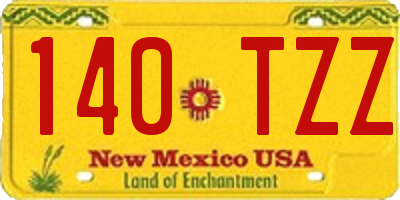 NM license plate 140TZZ