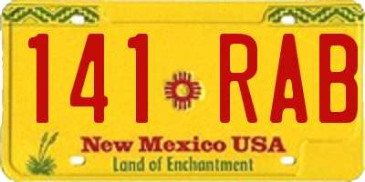 NM license plate 141RAB