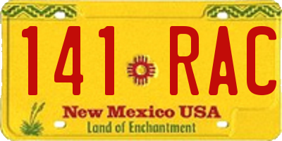 NM license plate 141RAC