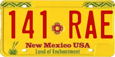 NM license plate 141RAE