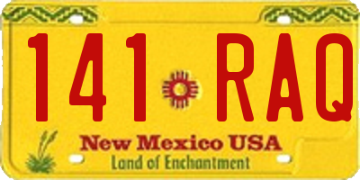 NM license plate 141RAQ