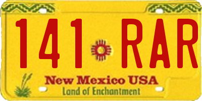 NM license plate 141RAR