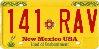 NM license plate 141RAV