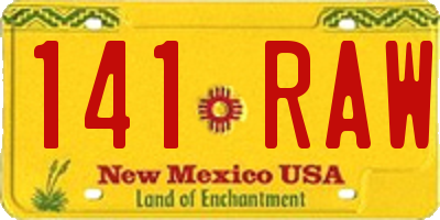 NM license plate 141RAW