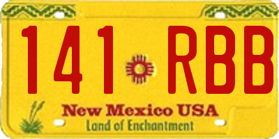 NM license plate 141RBB