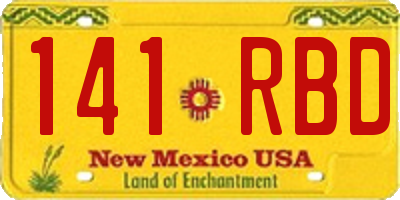 NM license plate 141RBD