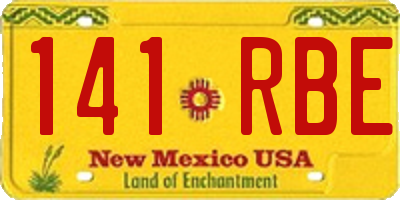 NM license plate 141RBE