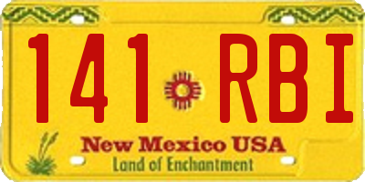 NM license plate 141RBI