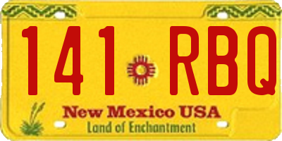 NM license plate 141RBQ