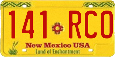 NM license plate 141RCO
