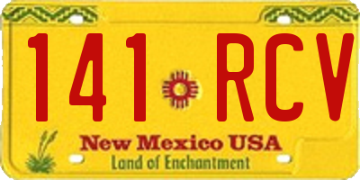 NM license plate 141RCV