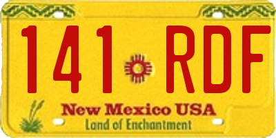 NM license plate 141RDF