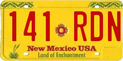 NM license plate 141RDN